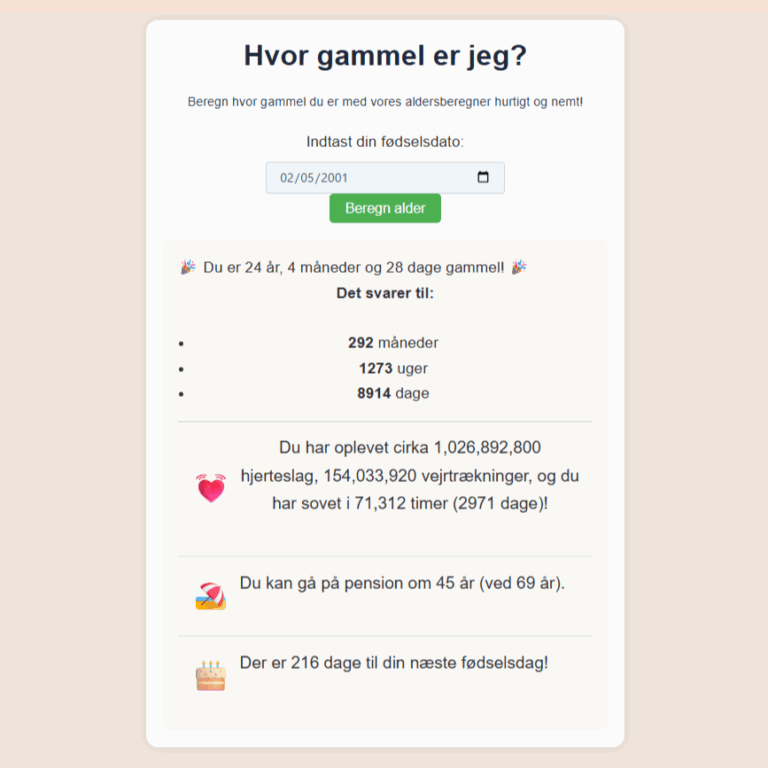 Hvor gammel er jeg? Beregn din alder nemt og hurtigt